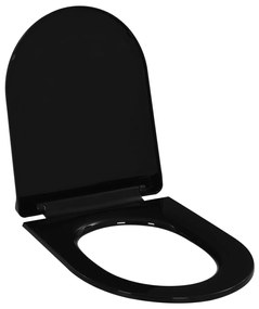 Capac WC cu inchidere silentioasa, eliberare rapida, negru 1, Negru, 46 x 36.5 cm(110 - 170 mm)