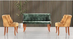 Set canapea 2 persoane cu 2 fotolii, Cafe Homs verde galben