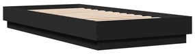 839603 vidaXL Cadru de pat, negru, 90x200 cm, lemn prelucrat