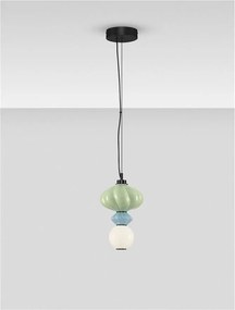 Pendul LED decorativ ceramic Verde, Albastru, Alb, ONETA