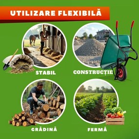 Roabă GREG cu cuvă din plastic, max. 100l/250kg, verde/negru Gardebruk