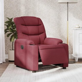 vidaXL Fotoliu rabatabil electric, roșu vin, material textil