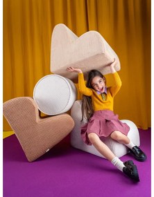 Fotoliu de copii maro cu tapițerie din catifea reiată Cloud – Wigiwama