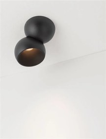 Spot LED aplicat aluminiu LUSA negru