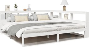 vidaXL Pat cu bibliotecă fără saltea, 180x200 cm, lemn masiv de pin