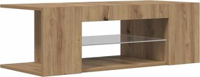 vidaXL Dulap TV cu LED stejar artizanal 90x39x30 cm lemn prelucrat