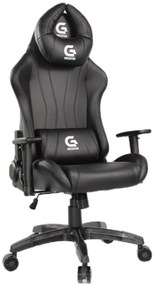 Scaun gaming, ergonomic, perne sprjin, brațe reglabile 2D, piele PU, roți silențioase, rezistent 150 KG, Negru/Alb