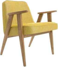 Fotoliu elegant design nordic 366 LOFT galben/ stejar inchis