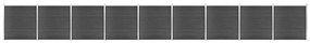vidaXL Set de panouri de gard, negru, 1564x186 cm, WPC