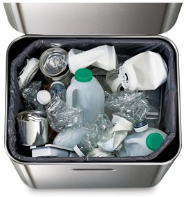 Coș de gunoi argintiu de reciclat din oțel 60 l Totem Max – Joseph Joseph