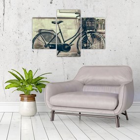 Tablou - Bicicleta de epocă cu flori (90x60 cm)