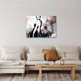 Tablou - Doamna și Turnul Eiffel (70x50 cm)