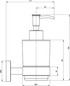 JASMIN Dozator de săpun - montare pe perete Finisaj: Crom ADJ_0421
