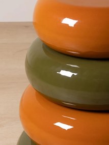 Masuta laterala din metal, portocaliu si kaki, "Gum"
