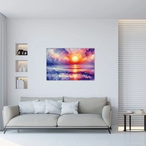 Tablou - Apus de soare artistic colorat (90x60 cm)
