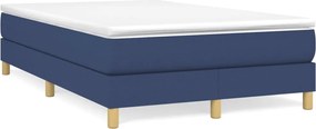 vidaXL Pat box spring cu saltea, albastru, 120x200 cm, textil