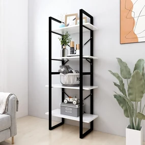 806437 vidaXL Bibliotecă cu 4 rafturi, alb, 60x30x140 cm, PAL