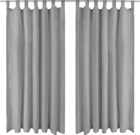 vidaXL Draperii micro-satin cu bride, 2 buc, 140 x 225 cm, gri