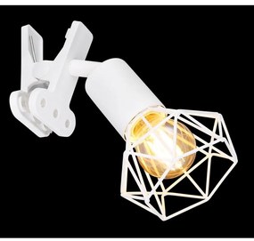Spot cu clema design industrial XARA I alb