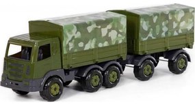 Camion militar cu prelata si remorca - SuperTruck, 71x16x22 cm,