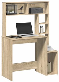 vidaXL Birou cu rafturi, stejar sonoma, 100x45x140 cm, lemn compozit