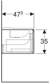 Dulap baza pentru lavoar suspendat Geberit Xeno2 gri 2 sertare 140 cm