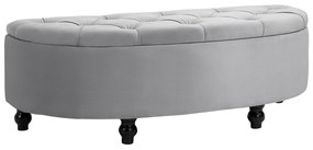 HOMCOM Bancă cu Depozitare la Piciorul Patului, Tapițată în Catifea, 120x46x42 cm, Gri | Aosom Romania
