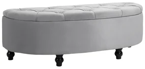 HOMCOM Bancă cu Depozitare la Piciorul Patului, Tapițată în Catifea, 120x46x42 cm, Gri | Aosom Romania