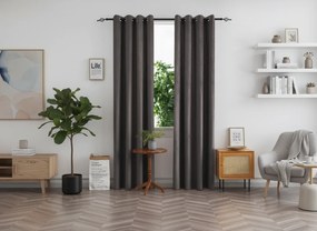 Draperie opaca DUNES VELVET 140x250 cm, gri inchis Agatat: Inele metalice