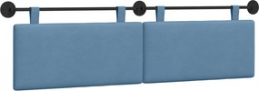 vidaXL Cap de pat suspendat Pe perete Simplu albastru 190 x 55 x 5 cm