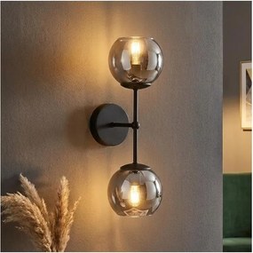 Brilagi - Lampă de perete DIOR 2xE27/60W/230V negru/gri fumuriu