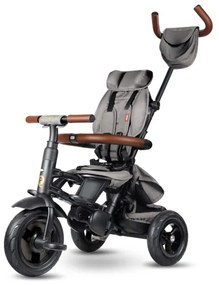 QPlay - Tricicletă pentru copii RITO DELUXE 6în1, gri