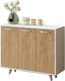 Comoda Piffa, stejar/alb, PAL melaminat, 100x35x82 cm