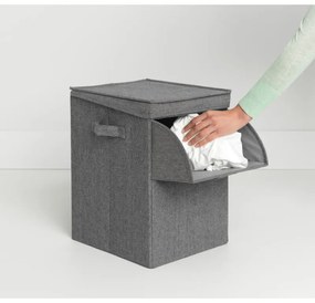 Cutie de rufe stivuibilа Brabantia 1000828, 35 L, Deschidere frontala, Capac lat, Pliabil, Negru