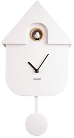 Ceas cu pendul pentru perete Karlsson Modern Cuckoo, 21,5 x 41,5 cm, alb