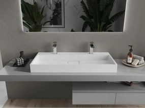 Mexen Ava chiuvetă de blat din conglomerat 2/O 100 x 46 cm, albă - 23011002