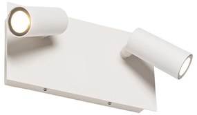 Lampă de perete modernă pentru exterior albă cu LED 2 lumini IP54 - Simon