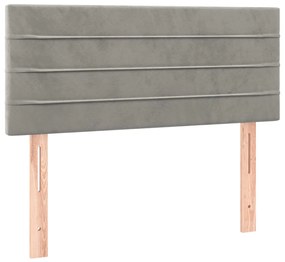 346124 vidaXL Tăblie de pat, gri deschis, 90x5x78/88 cm, catifea