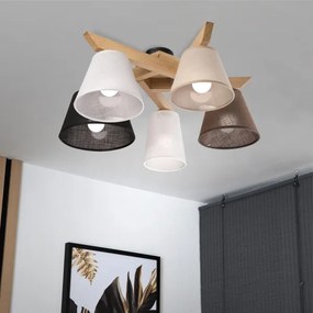 Lustră aplicată Brilagi ANTHONY 5xE14/40W/230V stejar