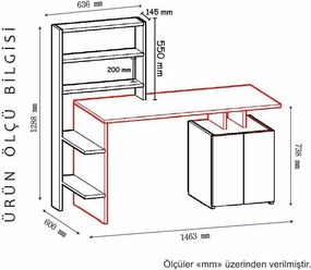 Birou Melis Alb și Antracit