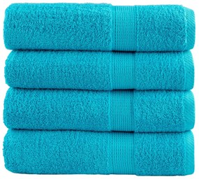 vidaXL Prosoape de mâini premium SOLUND 4 buc. turcoaz 50x100cm 600gsm