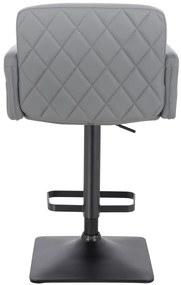 HR802KW Scaun Gri din Piele Ecologica cu Bază Neagră