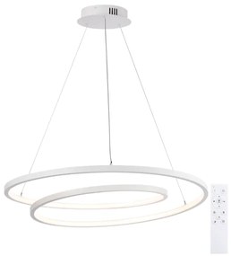 Brilagi - Lustră LED dimerizabilă suspendată pe cablu TWISTER, 75 W, 230 V, Ø 70 cm, albă, cu telecomandă