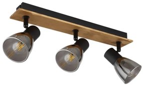Spot CLAUDE 3xE14/40W/230V negru/lemn Globo 54307-3W