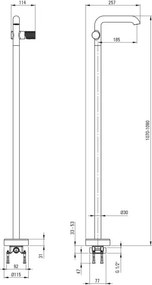 🚰 Baterie freestanding pentru chiuvetă SILIA HEXA – Finisaj auriu periat – Cod BHS_R2KK