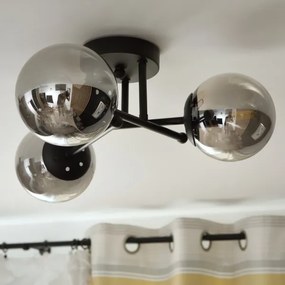 Brilagi - Lustră aplicată MALIVA 3xE14/15W/230V negru/fumuriu