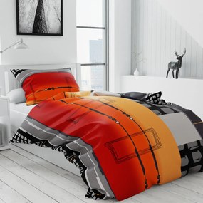 Lenjerie de pat din bumbac portocaliu, THERESA