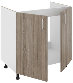 Corp Masca Chiuveta Karo, 2 Usi, Stejar Sonoma Inchis/Alb, 80 x 50 x 80 cm