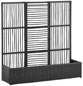 Outsunny Blumenkasten cu grilaj, rezistent la intemperii, Ratan Polyrattan, 103 x 103 x 29 cm, Negru | Aosom Romania