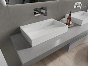 Mexen Ava chiuvetă de blat din conglomerat B/O 60 x 38 cm, albă - 23016000